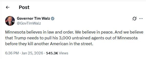 فرماندار مینهسوتا: ترامپ قبل از یک قتل دیگر، مأمورانش را برگرداند فرماندار مینهسوتا: ترامپ قبل از یک قتل دیگر، مأمورانش را برگرداند