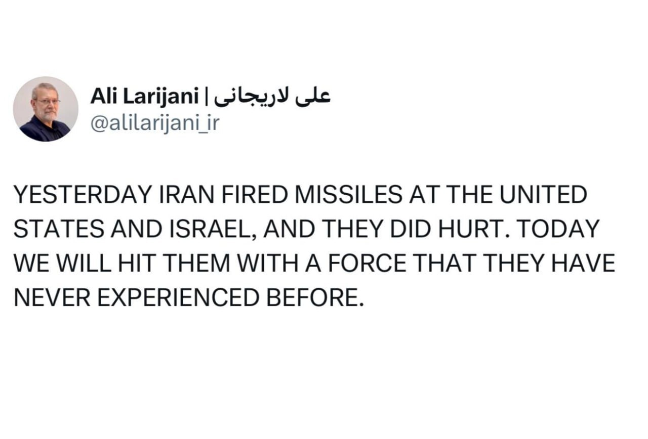 لاریجانی: امروز موشک‌های ایرانی دردناک‌تر از دیروز شلیک خواهند شد