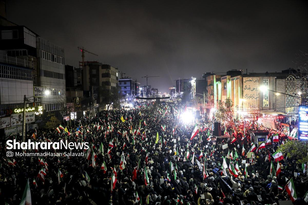 همه برای ایران؛ همه فدای ایران| نوای «ای ایران» در خیابان هاشمیه مشهد طنین‌انداز شد +فیلم