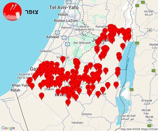 آژیر مرگ در تل آویو به صدا درآمد (۱۶ اسفند ۱۴۰۴)