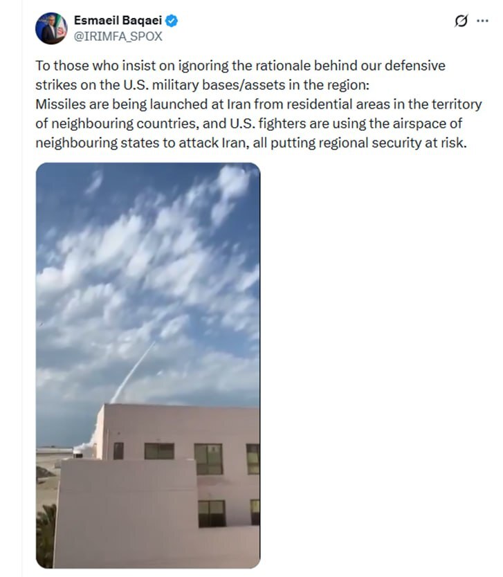 بقائی: متجاوزان آمریکایی با سوء استفاده از حریم کشور‌های همسایه برای حمله به ایران، امنیت منطقه را به خطر می‌اندازند