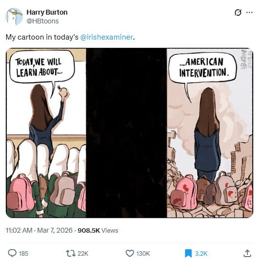 یک اثر کارتونی خارجی درباره آخرین روز تحصیل دختران مینابی | درس امروز: مداخله آمریکا