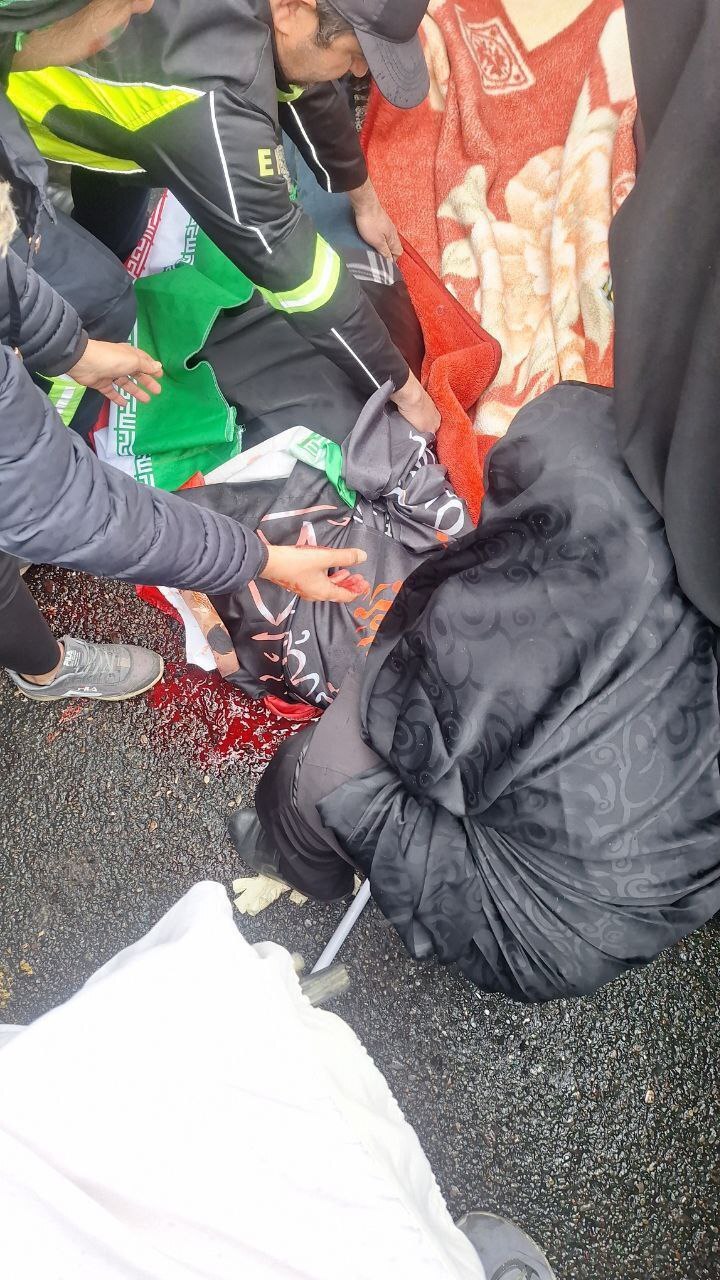 شهادت یک خانم در راهپیمایی روز قدس در تهران بر اثر حمله رژیم صیونیستی (۲۲ اسفند ۱۴۰۴) + عکس و فیلم