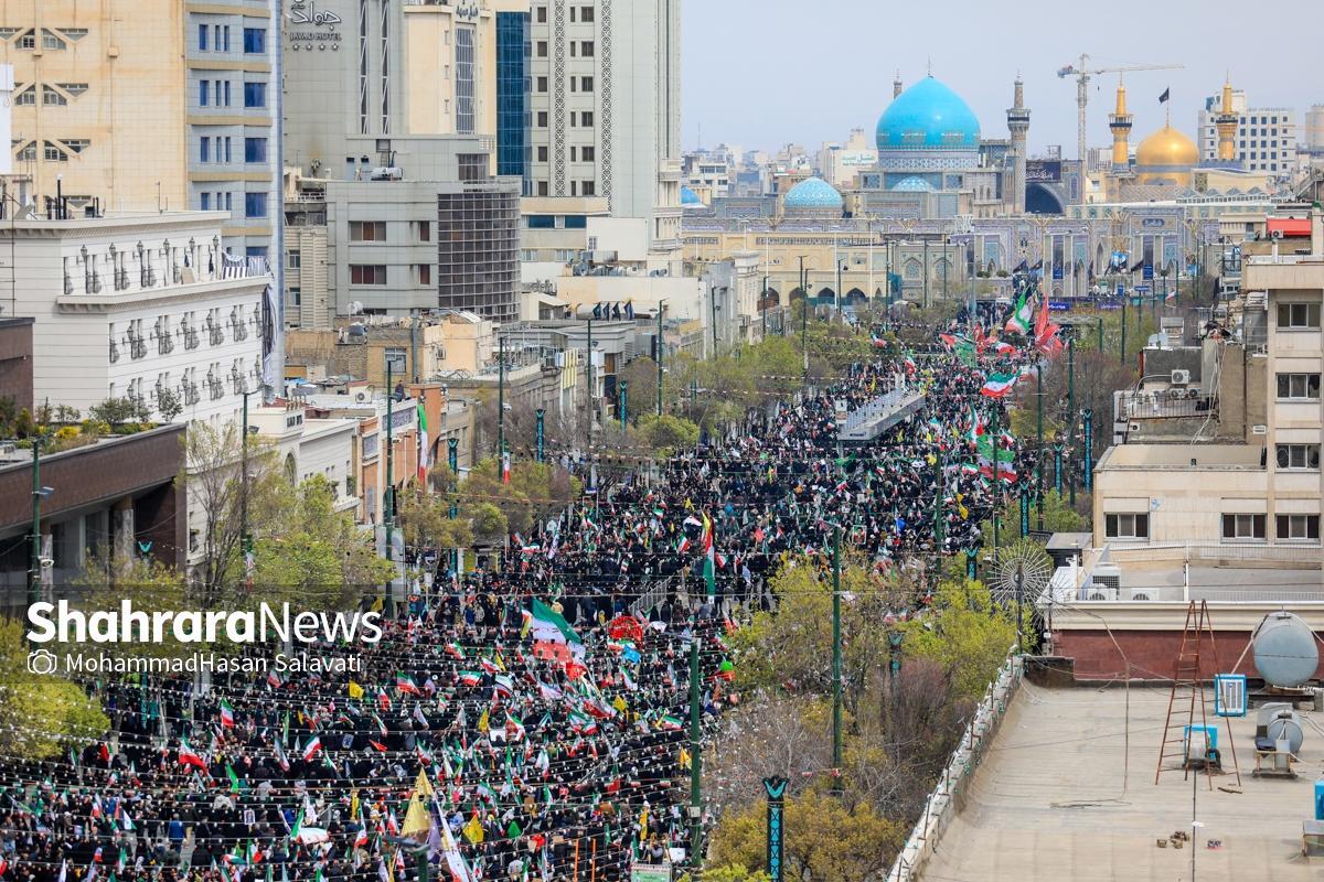 روز قدس ۱۴۰۴ در مشهد جاودانه شد | روایت شهرآرانیوز از راهپیمایی تاریخی مشهدی‌ها در روز قدس ۱۴۰۴