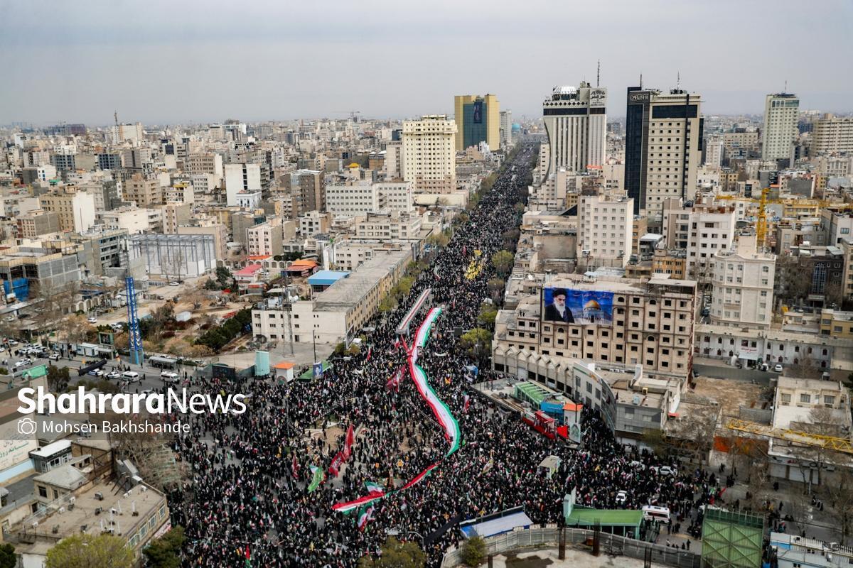 ویدئو| لحظات به یاد ماندنی از راهپیمایی روز قدس مردم مشهد در جنگ رمضان