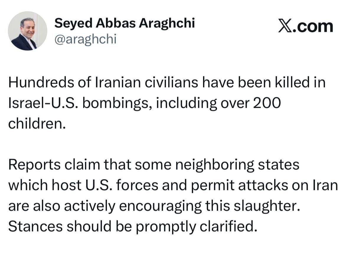 عراقچی: ضروری است کشور‌ها موضع خود را در خصوص ترغیب و تشویق حمله به ایران شفاف اعلام کنند