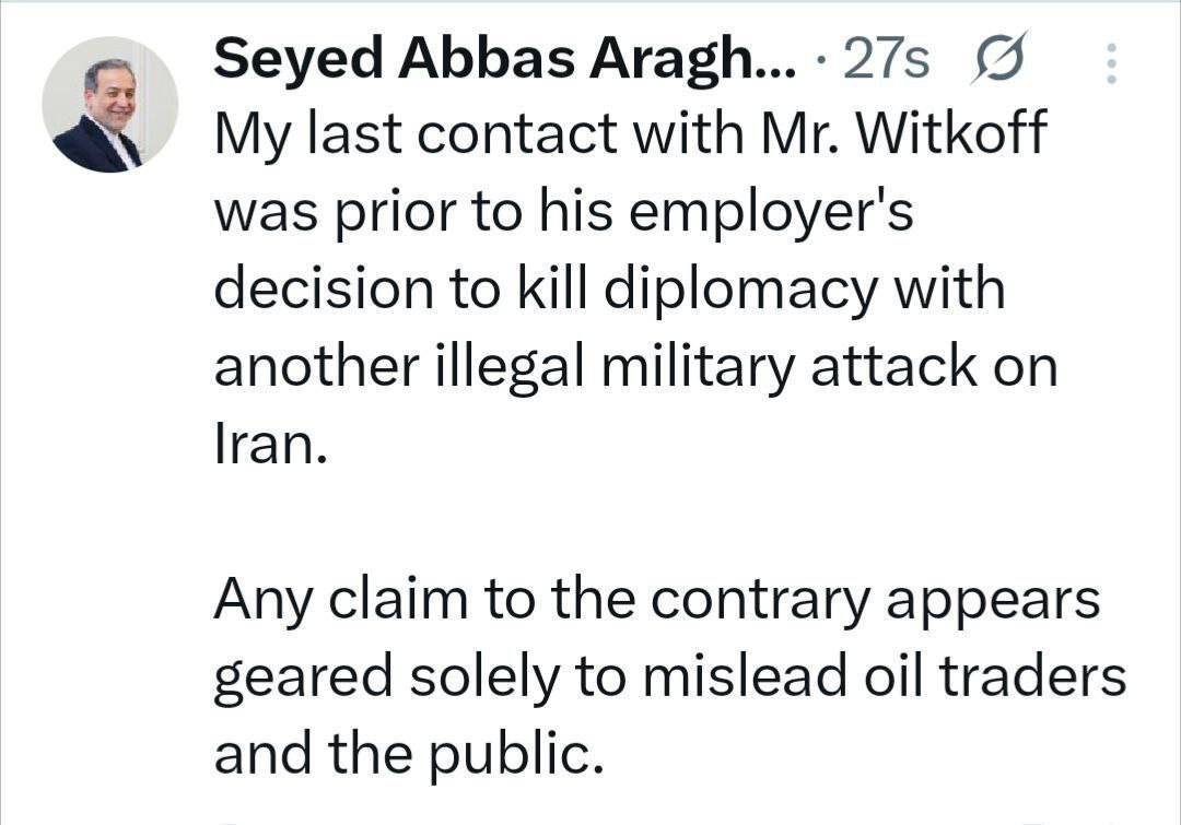 رد ادعای کذب تماس مجدد ویتکاف توسط عراقچی