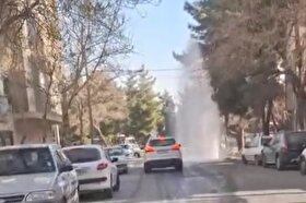 ویدئو | ترکیدگی لوله آب در بزرگراه شهید کلانتری مشهد (۳ اسفند ۱۴۰۴)