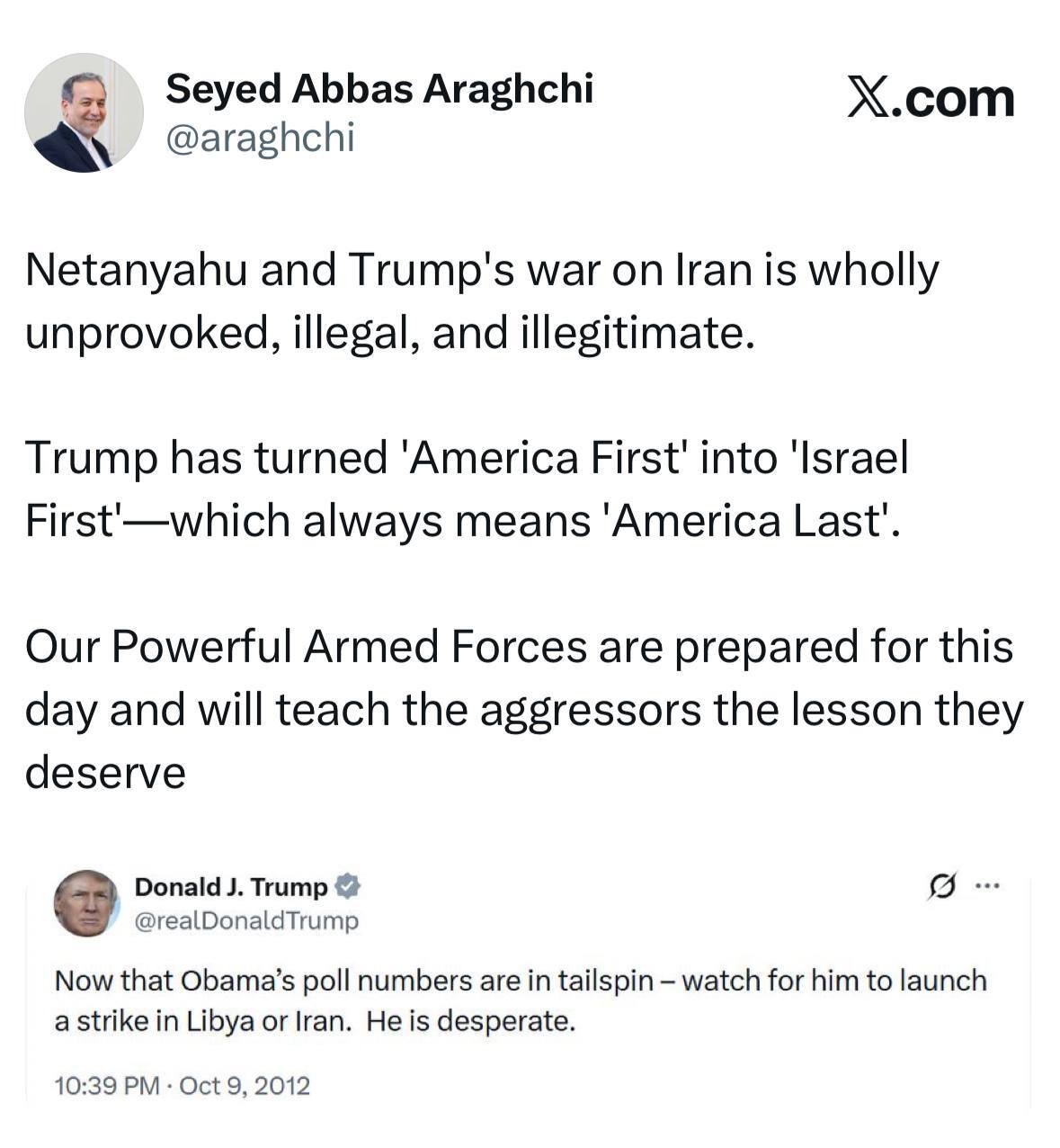 عراقچی: نیرو‌های مسلح قدرتمند ما برای چنین روزی آماده شده‌اند و به متجاوزان درسی را که سزاوار آن هستند خواهند آموخت