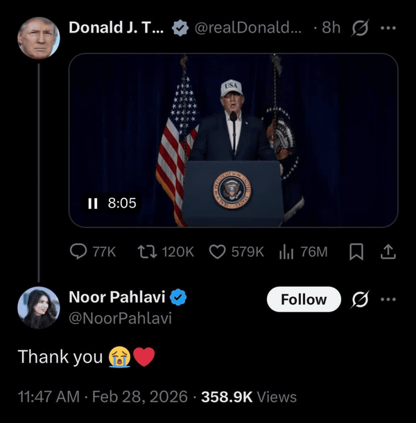 قدردانی دختر رضاپهلوی از ترامپ برای کشتار بیش از ۸۵ دانش آموز