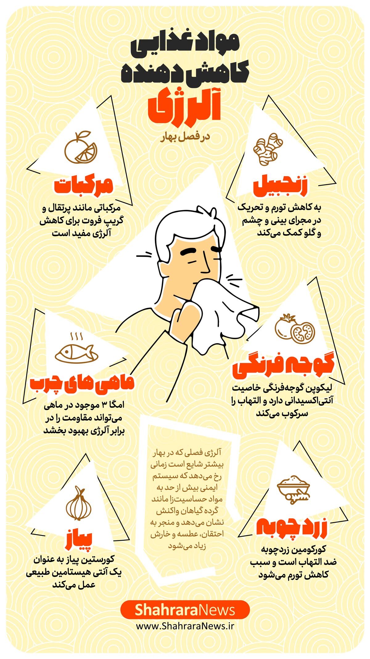 مواد غذایی کاهش دهنده آلرژی در فصل بهار