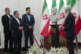 از سردیس شهید امیرعبداللهیان در وزارت خارجه رونمایی شد + فیلم