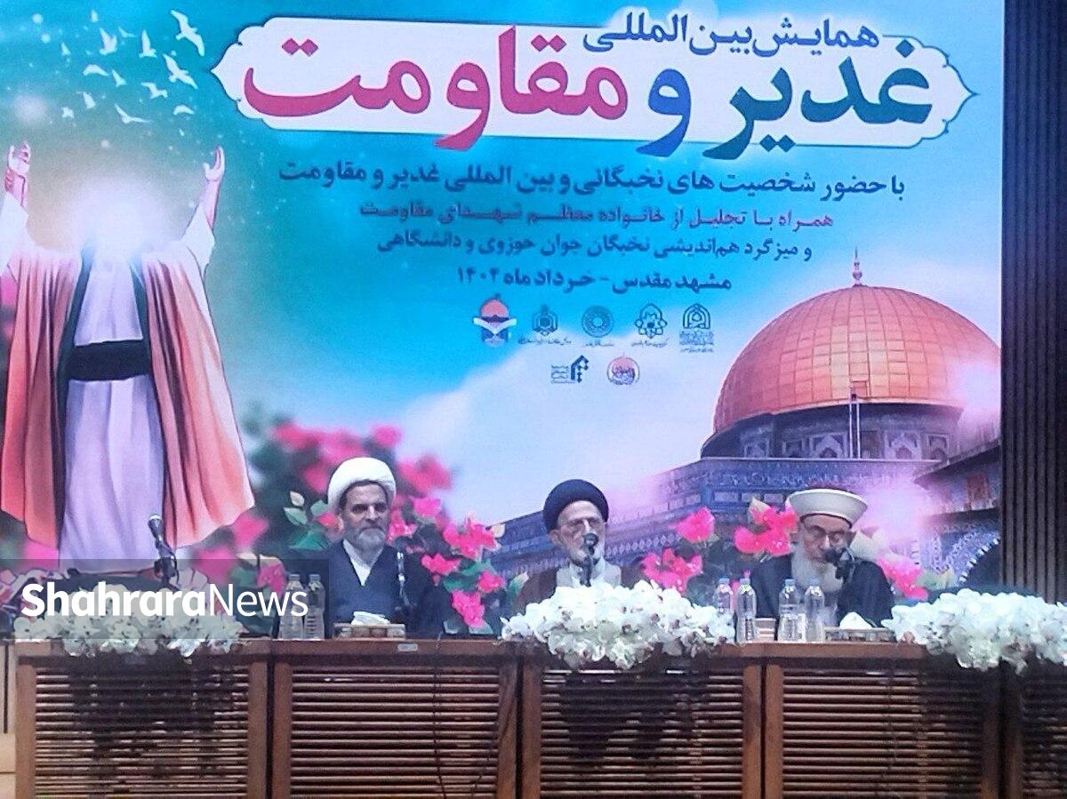 معاون فرهنگی حشدالشعبی عراق: پیام غدیر، اساس امامت و پایه مقاومت دربرابر ظلم است | اندیشه امامین انقلاب نقشه راه مقاومت است