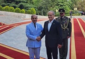 پزشکیان از شهباز شریف در کاخ سعدآباد استقبال کرد