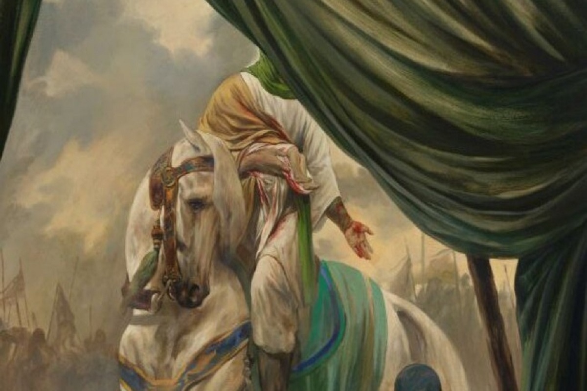 روایت نقاشی جدید حسن روح‌الامین از طفل شش‌ماهه امام‌حسین(ع)