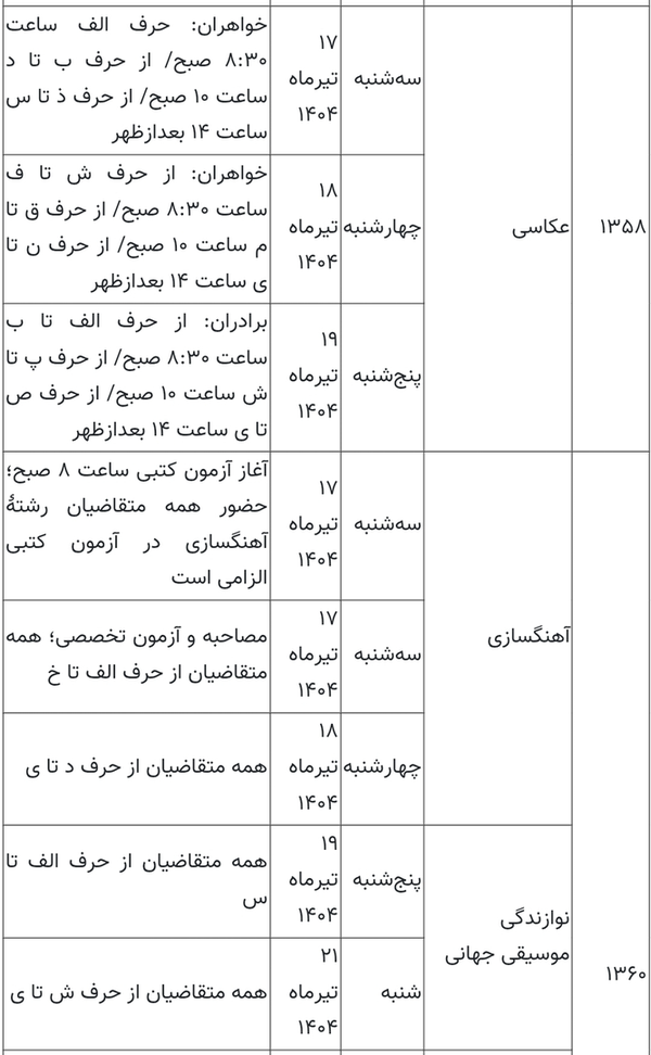 اعلام زمان برگزاری آزمون عملی و تشریحی کارشناسی‌ارشد ناپیوسته سال ۱۴۰۴