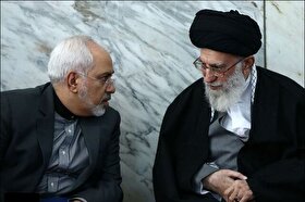 واکنش ظریف به حضور رهبر انقلاب در حسینیه امام خمینی(ره) + عکس