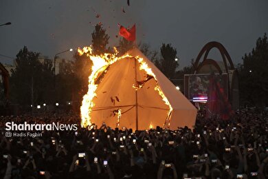 گزارش تصویری | مراسم خیمه سوزان عصر عاشورا در مشهد (۱۵ تیر ۱۴۰۴)