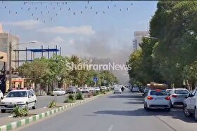 تصاویری از آتش‌سوزی در مجتمع تجاری خیابان ۱۷شهریور مشهد (۲۴ تیر ۱۴۰۴)