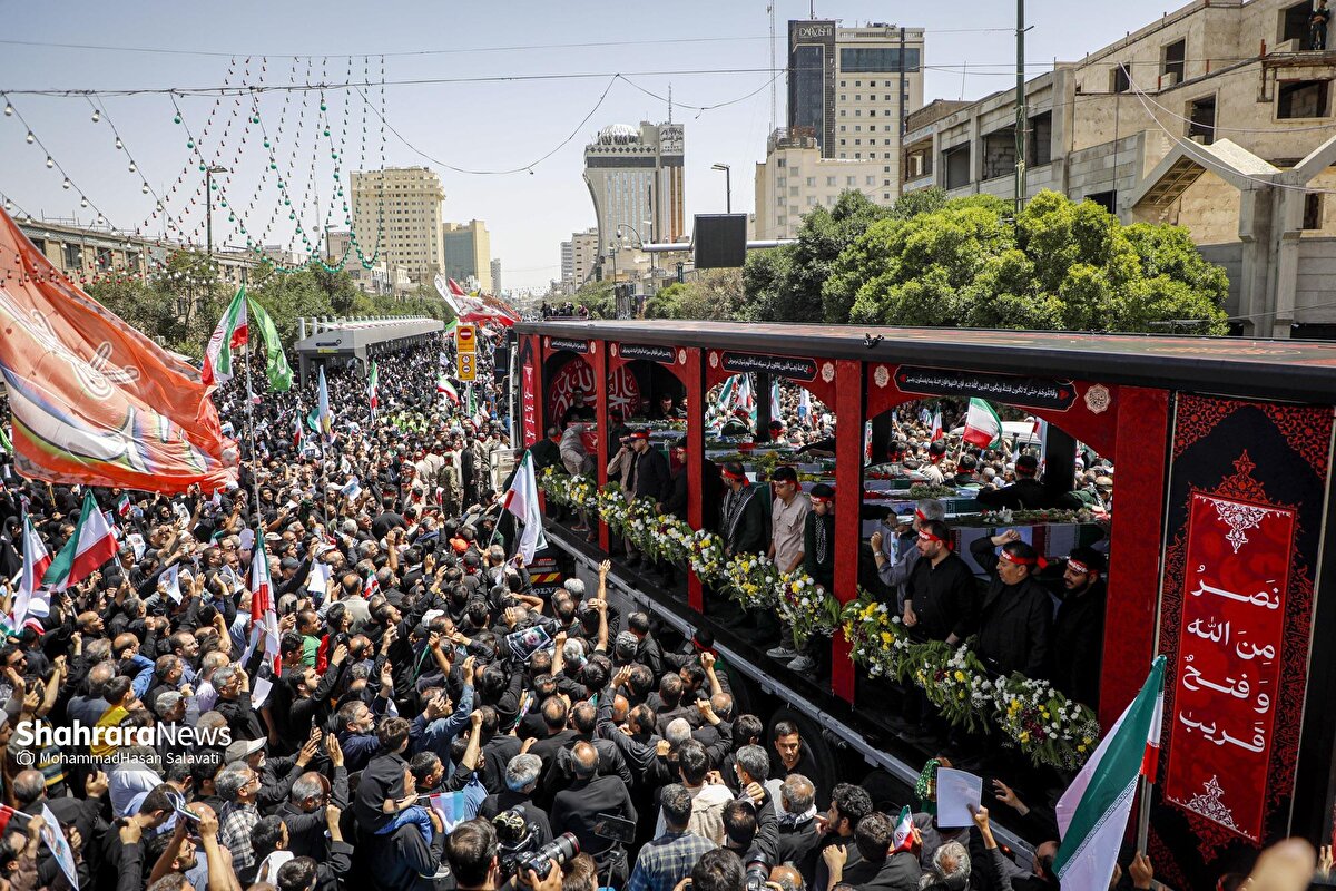 گزارش تصویری | تشییع پیکر مطهر ۱۵ شهید حملات خصمانه اخیر رژیم صهیونیستی به ایران در مشهد مقدس (جمعه ۶ تیر ۱۴۰۴)
