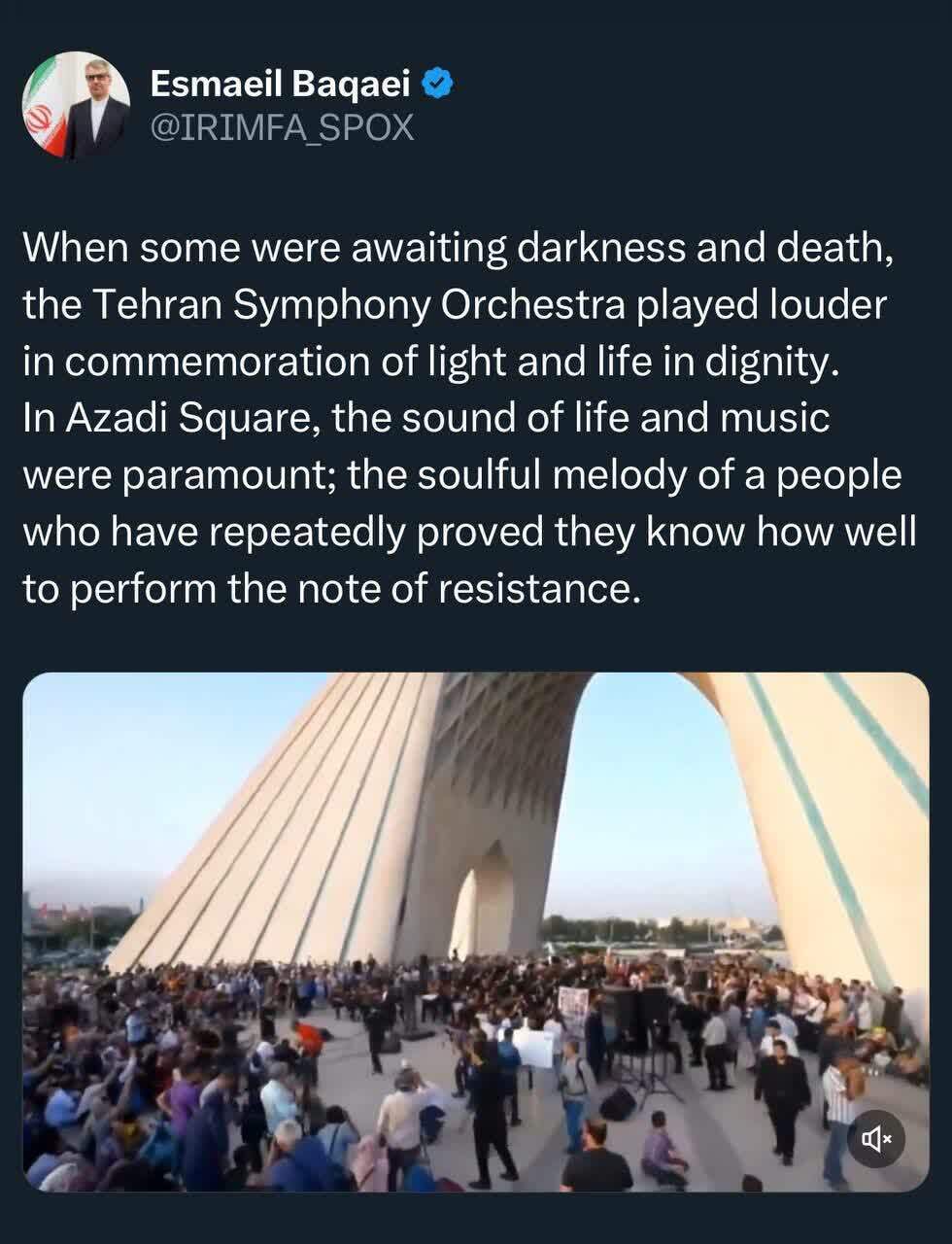 تمجید سخنگوی وزارت امور خارجه از ارکستر سمفونیک تهران
