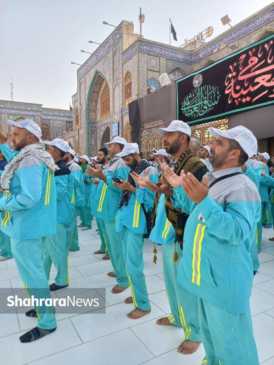 فیروزه‌پوشان رضوی در پناه گنبد‌های زرد کاظمین+ عکس