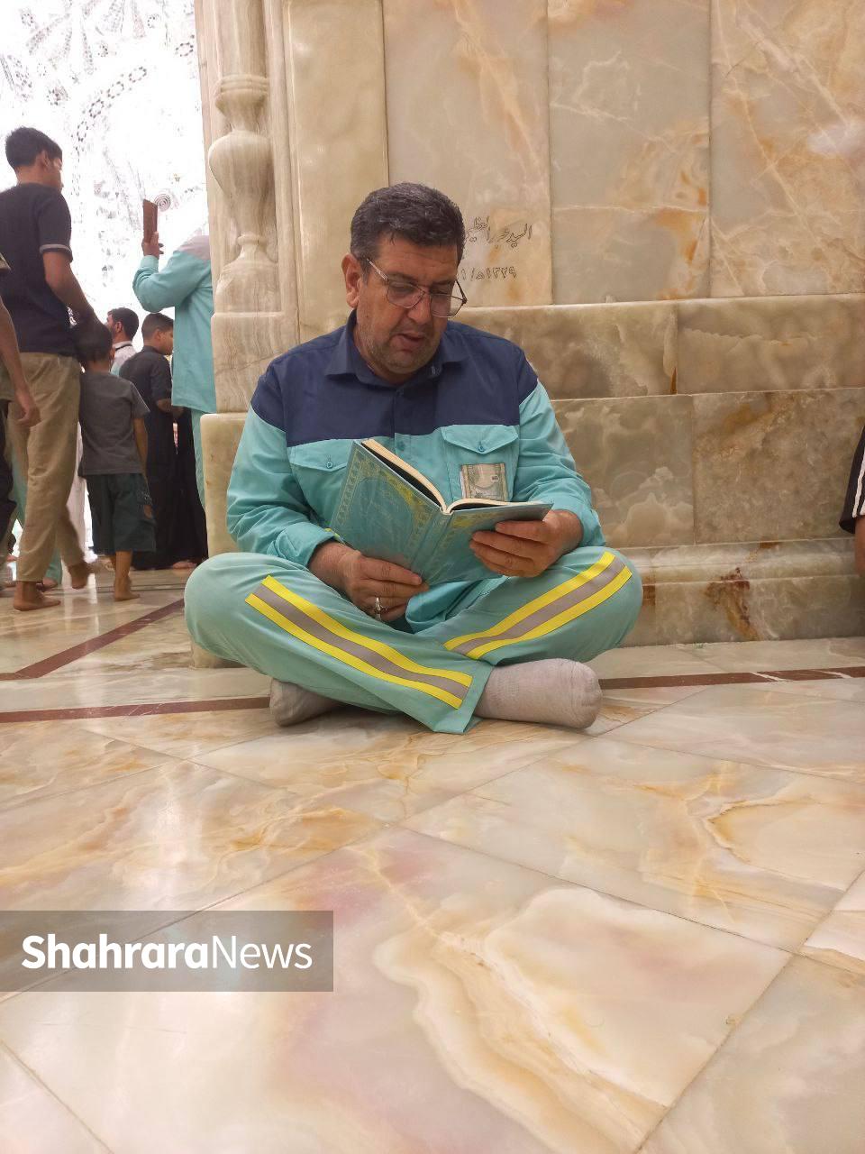 فیروزه‌پوشان رضوی در پناه گنبد‌های زرد کاظمین+ عکس