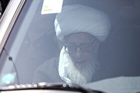 آیت‌الله وحید خراسانی در دسته عزاداری حضور پیدا کرد + عکس