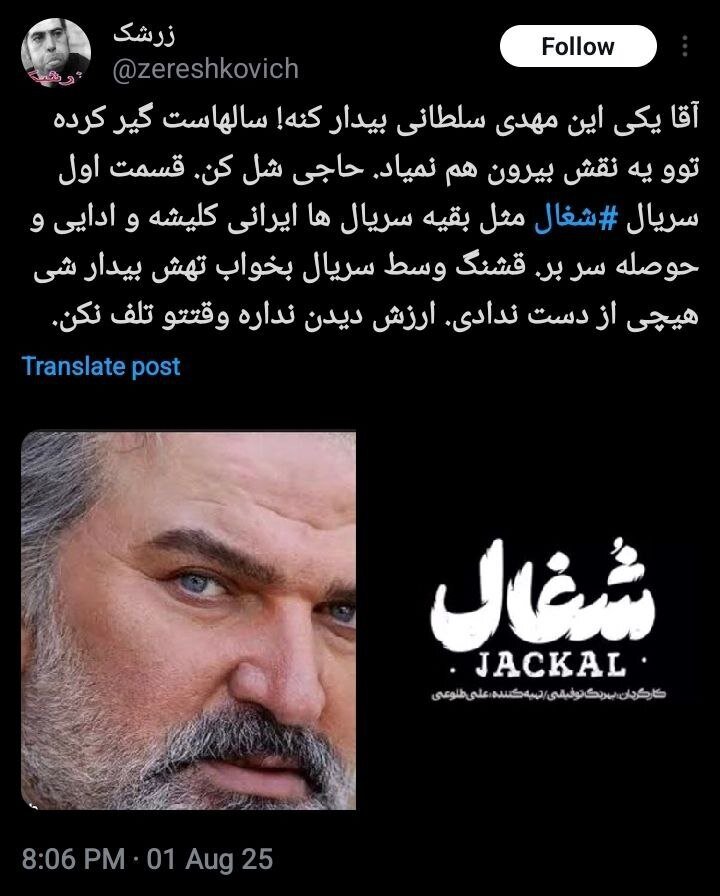 واکنش مخاطبان نسبت به سریال شغال | نسخه فارسی فاطماگل