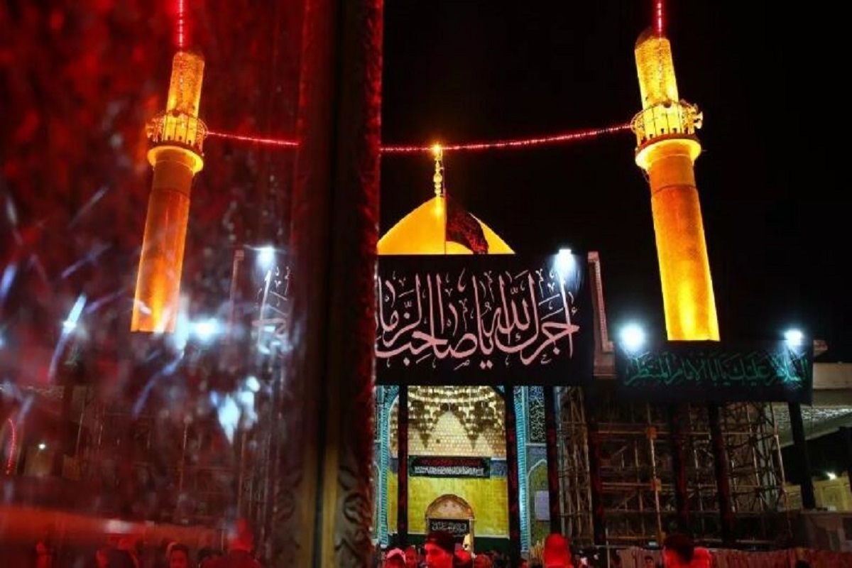 حرم امامین  عسکریین علیهم‌السلام سیاهپوش شد + فیلم