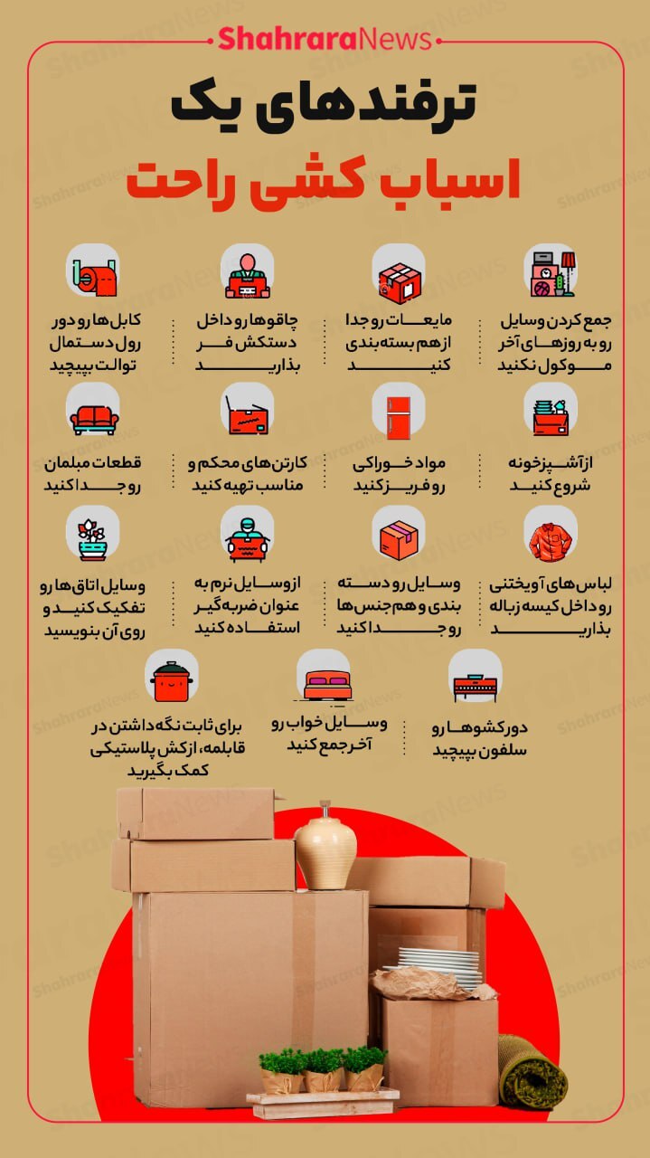 اینفوگرافی| ترفندهای یک اسباب کشی راحت