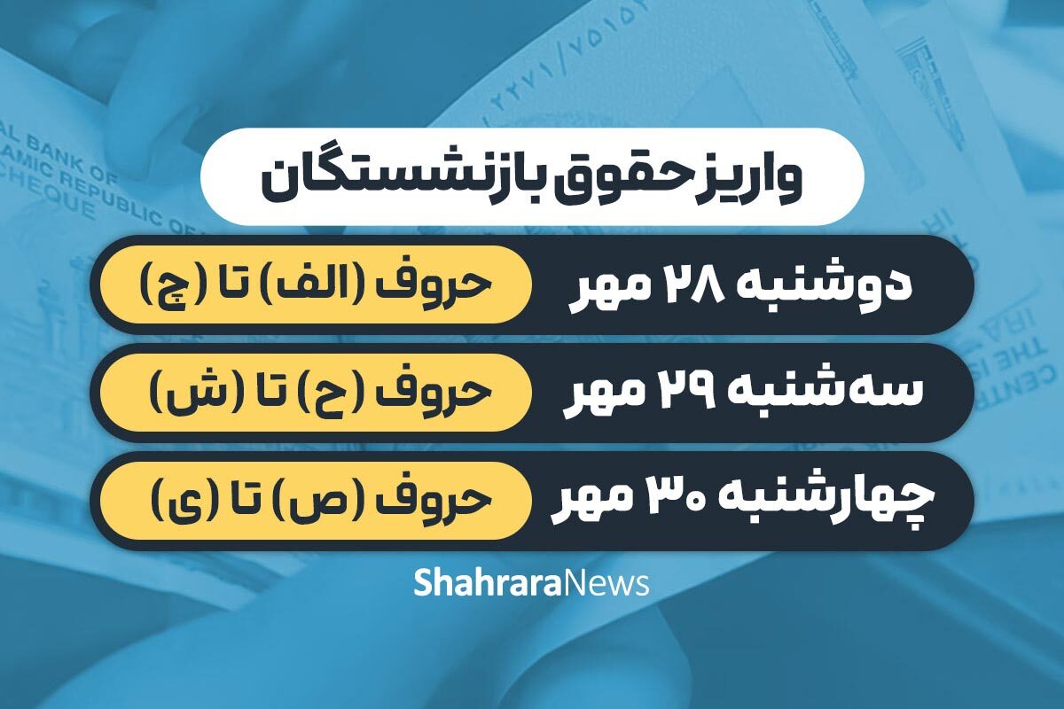 واریز حقوق مهرماه بازنشستگان تأمین اجتماعی و مستمری‌بگیران از امروز (۲۸ مهرماه ۱۴۰۴) | معوقات حقوق هم در حال واریز است