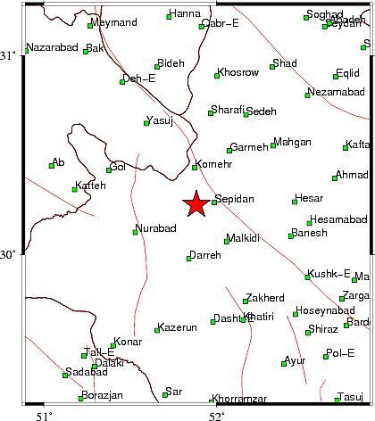 زلزله ۴ ریشتری سپیدان فارس را لرزاند (۲۸ مهر ۱۴۰۴)