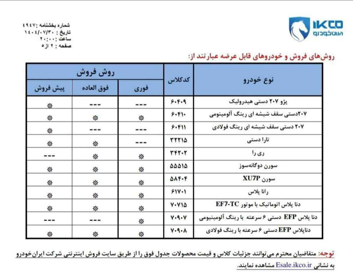 نهمین شرایط فروش ایران خودرو اعلام شد + لینک