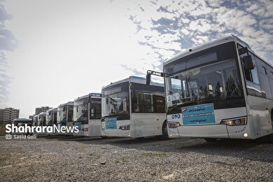 گزارش تصویری | آيين بهره‌برداری از ۳۵ دستگاه اتوبوس جديد در مشهد