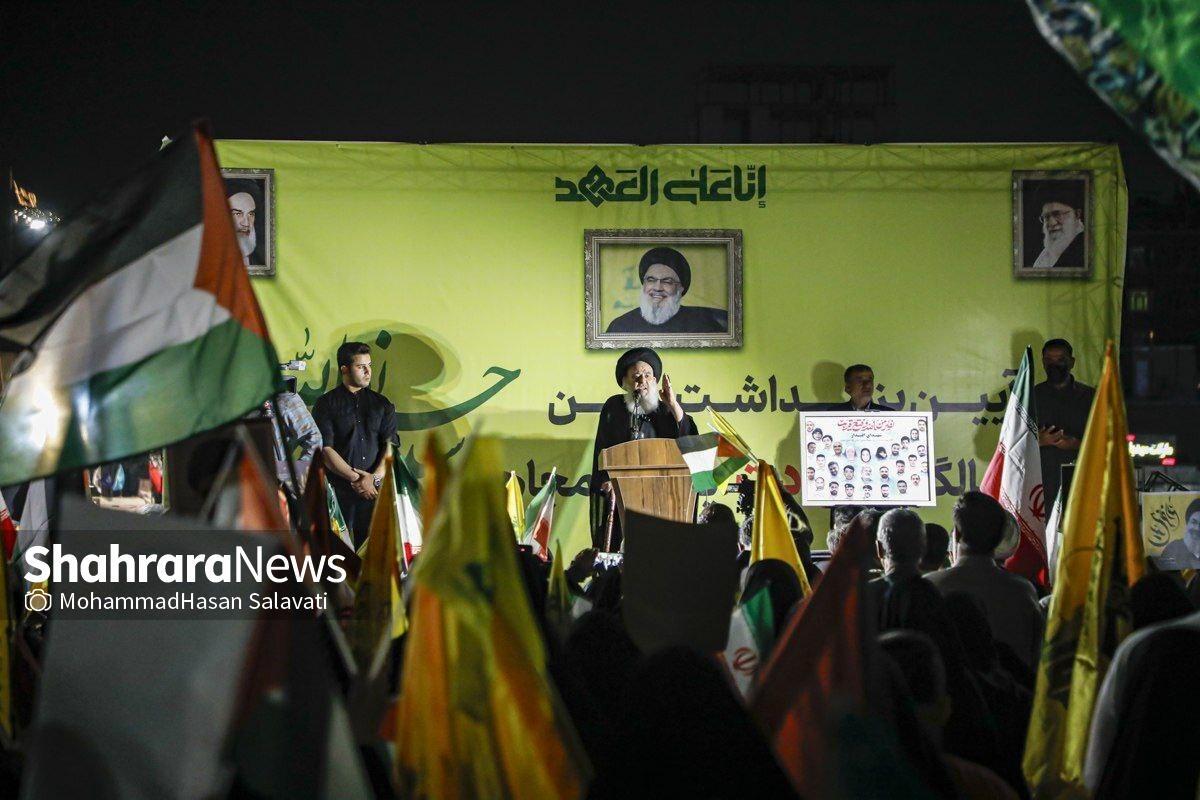 امام جمعه بغداد در مشهد: بر عهدی که با شهید سید حسن نصرالله بسته‌ایم، پایبندیم + فیلم