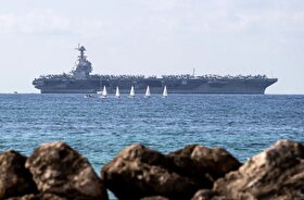 ورود بزرگ‌ترین ناو هواپیمابر آمریکا به دریای کارائیب