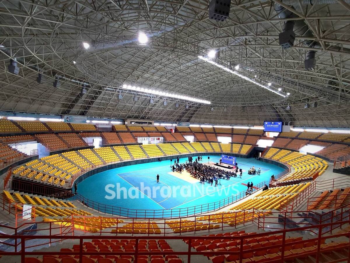 افتتاح سالن ۶۵۰۰ نفری شهید رئیسی با حضور رئیس مجلس و وزیر ورزش و جوانان