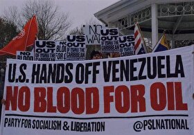 تجمع مقابل کاخ سفید در مخالفت با اقدامات آمریکا علیه ونزوئلا