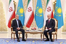 استقبال رسمی از پزشکیان در کاخ ریاست جمهوری قزاقستان + فیلم