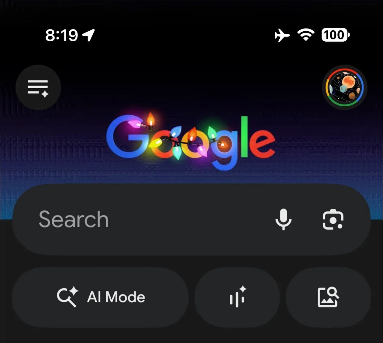 اضافه‌شدن یک منوی جدید به صفحه‌ی اصلی جست‌وجوی گوگل (۲۵ آذر ۱۴۰۴)