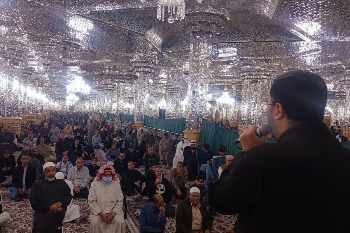 عزاداری زائران عرب‌زبان در سوگ حضرت زهرا (س) در حرم مطهر رضوی (۳ آذر ۱۴۰۴)