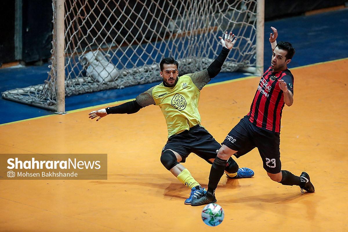 گزارش تصویری | لیگ دسته اول فوتسال | مسابقه فوتسال بازرگانی دائم پناه مشهد و دلسوختگان قم