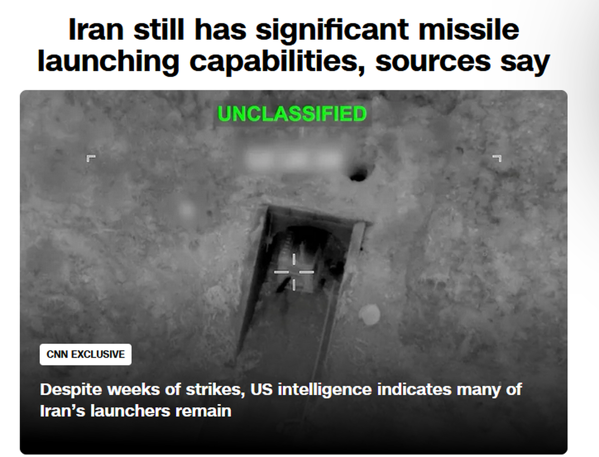 سی‌ان‌ان: ایران قابلیت پرتاب موشک قابل توجهی را حفظ کرده است