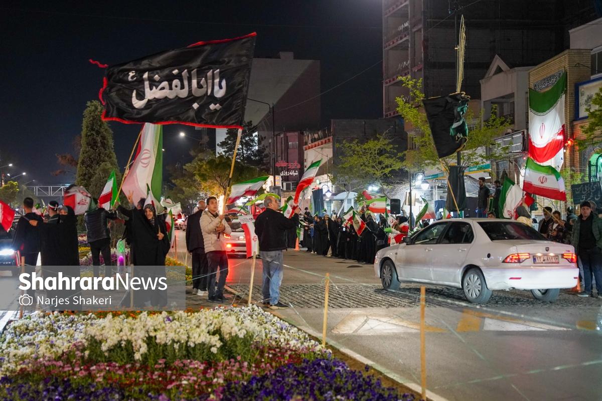 گزارش تصویری | سی‌وچهارمین خروش شبانه مشهدی‌ها در حمایت از نیروهای مسلح