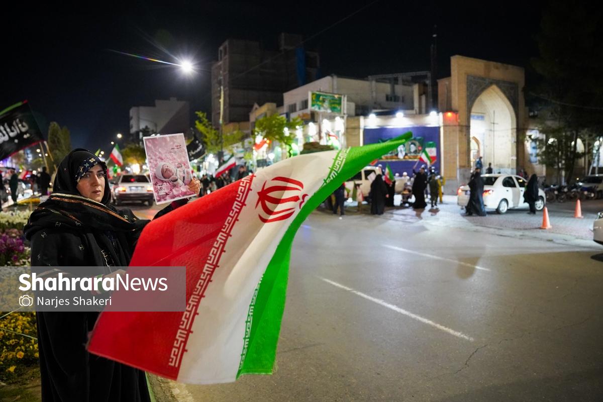 گزارش تصویری | سی‌وچهارمین خروش شبانه مشهدی‌ها در حمایت از نیروهای مسلح