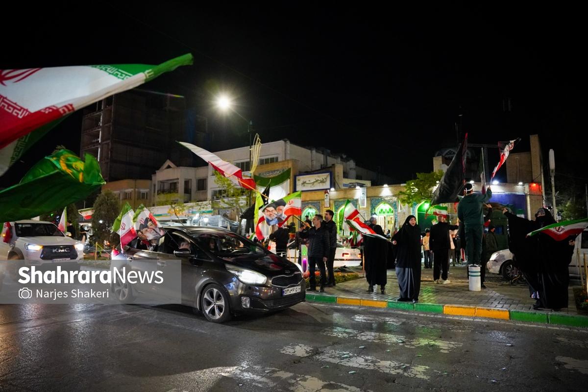 گزارش تصویری | سی‌وچهارمین خروش شبانه مشهدی‌ها در حمایت از نیروهای مسلح