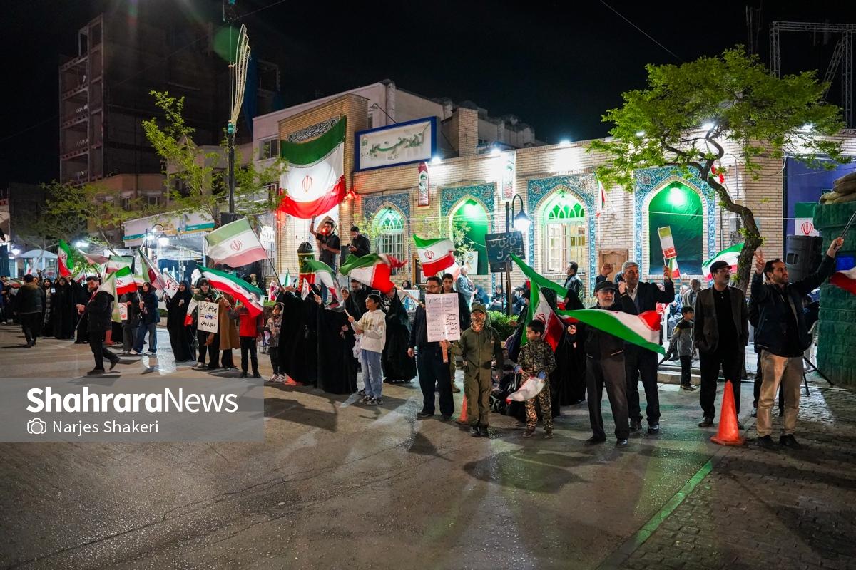 گزارش تصویری | سی‌وچهارمین خروش شبانه مشهدی‌ها در حمایت از نیروهای مسلح