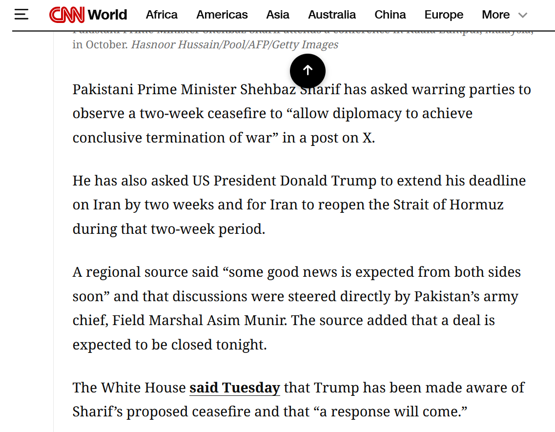 سی‌ان‌ان مدعی شد: اخبار خوبی از توافق برای توقف جنگ در راه است