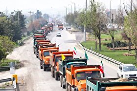  رژه کامیونداران مشهدی در تجدید بیعت و گرامیداشت یاد رهبر فقید (۱۹ فروردین ۱۴۰۵)